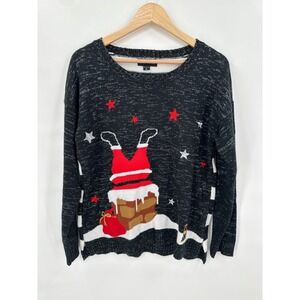 Blizzard Bay Womens Ugly Christmas Sweater Santa Stuck in Chimney XL Holiday 3D